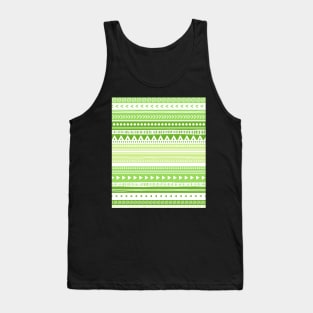 Lime green and white tribal pattern Tank Top